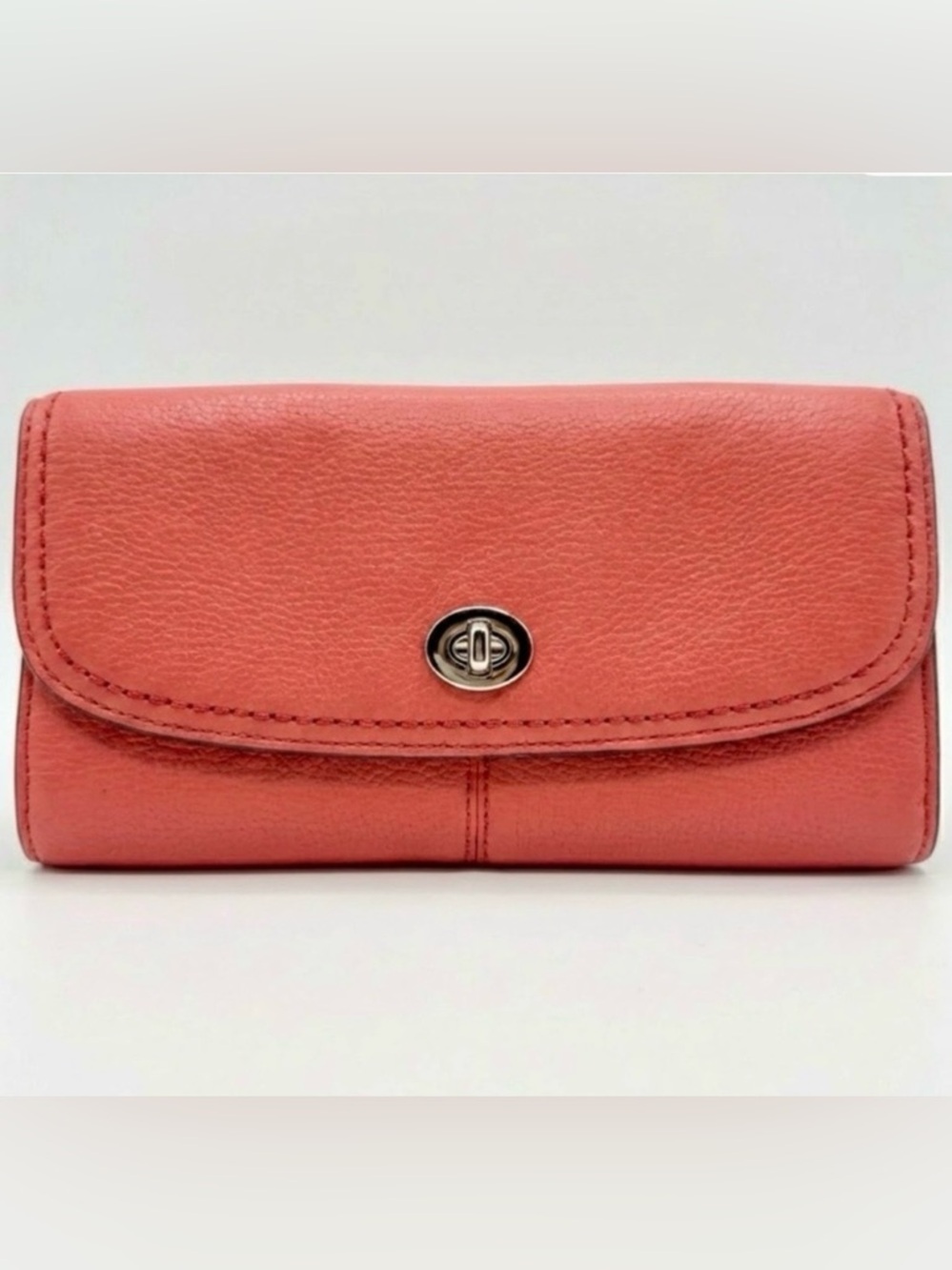 Coach “Park” Leather Turn lock slim envelope wallet F49167 in Tea Rose 🌹 NWT